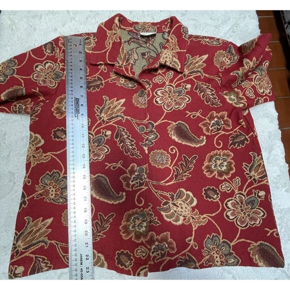 Coldwater Creek Women's Casual Boxy Floral Paisley Tapestry Jacket Long Sleeve - Picture 8 of 8